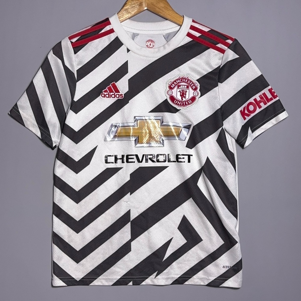 Adidas Manchester United 2020-21 Third Jersey Kids Youth‎ Size 13-14Y Zebra